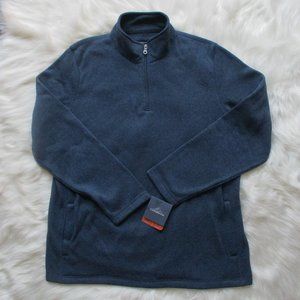 NWT Mens Navy Knit Pullover Size L Side Pockets